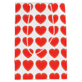 Gift Bag - Rode harten in 3-D Medium Cadeauzakje (Voorkant)