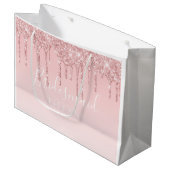 Gift Bag - Roze glitter Drip Bridesmaid Groot Cadeauzakje (Voorkant Gekanteld)