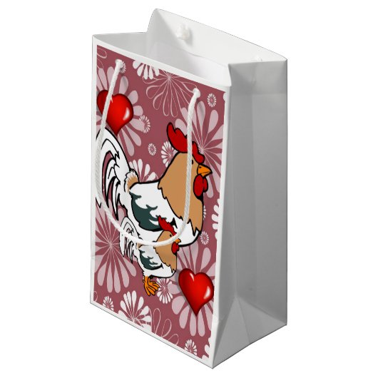 Gift Bag Valentijns Chicken Klein Cadeauzakje (Voorkant Gekanteld)