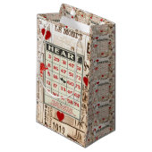 Gift Bag Valentijns Vintage Klein Cadeauzakje (Voorkant Gekanteld)