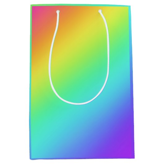 Gift Bag voor heldere regenbooggradiënt Medium Cadeauzakje (Voorkant)