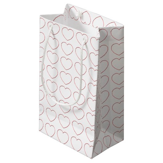 Gift Bag - Wire Lijst Hearts Klein Cadeauzakje (Voorkant Gekanteld)