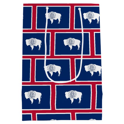 Gift Bag with flag of Wyoming, USA Medium Cadeauzakje (Achterkant)