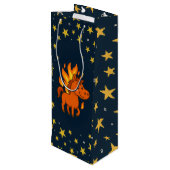 Gift Bag with red horse Wijn Cadeautas (Achterkant Gekanteld)