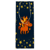 Gift Bag with red horse Wijn Cadeautas (Achterkant)