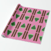 GIFT _BEAUTIFUL_LETTER_PINK_GREEN__BROWN_BLACK CADEAUPAPIER (Uitgerold)