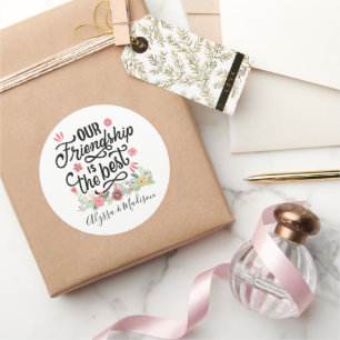 Gift BFF's Onze vriendschap is de beste Ronde Sticker