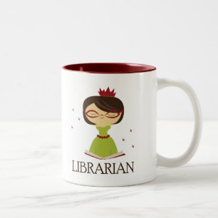 Gift Bookish Librarian Library Tweekleurige Koffiemok