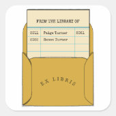 Gift Bookplate Library Provenance Vierkante Sticker (Voorkant)