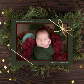 Gift Bow Nieuwe Baby Foto Vakantie Aankondiging Ge