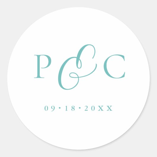 Gift Box Blue Wedding Calligraphy Envelope Sticker (Voorkant)