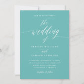Gift Box Blue Wedding Calligraphy Invitation  (Devant)