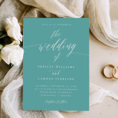 Gift Box Blue Wedding Calligraphy Invitation 