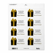 Gift Box Merry kerstremises label (Full Sheet)