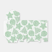 Gift Box met groen en wit kerstpatroon Bedankdoosjes (Uitgevouwen)