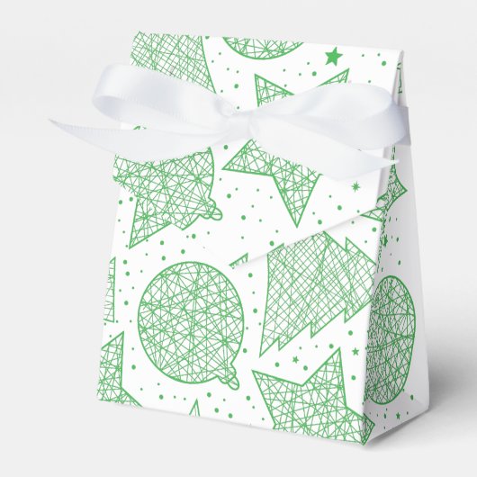 Gift Box met groen en wit kerstpatroon Bedankdoosjes (Voorkant Zijde)
