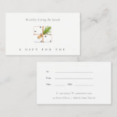 Gift Box Pine Leafy Festive Fauna Cadeaubon Visitekaartje (Voorkant / Achterkant)