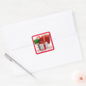 Gift Boxes en Hearts Dank u Vierkante Sticker (Envelop)