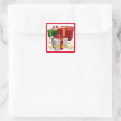 Gift Boxes en Hearts Happy Birthday Vierkante Sticker (Tas)