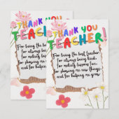 Gift card for teachers bedankkaart (Voorkant / Achterkant)