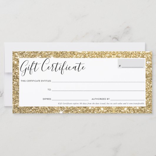 GIFT CERTIFICAAT: elegant oogglas goudglitter (Voorkant)