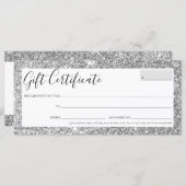GIFT CERTIFICAAT elegant oogglas zilverglitter (Voorkant / Achterkant)