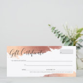GIFT CERTIFICAAT gelaagd roos goud (Staand voorkant)