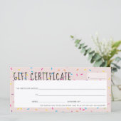GIFT-CERTIFICAAT leuke leuke kleurrijke sprinkles (Staand voorkant)