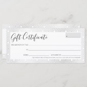 GIFT-CERTIFICAAT stijlvol, zilver geometrisch patr (Voorkant / Achterkant)