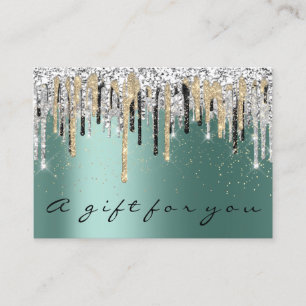 Gift Certificate Beauty Shop Hair Nails Blauwgroen Visitekaartje