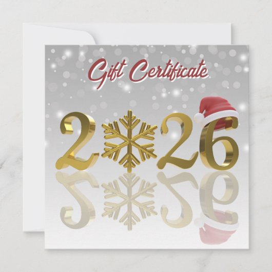 Gift Certificate Big Gold 2026 Holiday Gift Card (Voorkant)