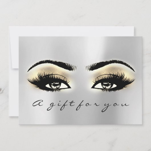 Gift Certificate Brown Eye Gold Lash Beauty Makeup (Voorkant)