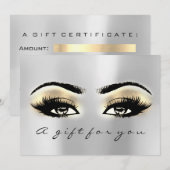 Gift Certificate Brown Eye Gold Lash Beauty Makeup (Voorkant / Achterkant)