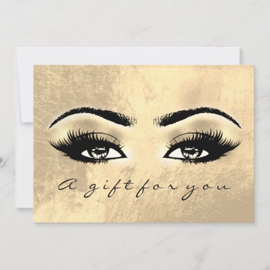 Gift Certificate Brown Eye Gold Lash Beauty Makeup (Voorkant)