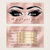 Gift Certificate Glass Blush Lash Extension Makeup Visitekaartje (Voorkant /achterkant)