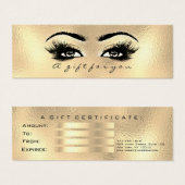Gift Certificate Glass Gold Lashes Eyes Makeup Mini Visitekaartjes (Voorkant /achterkant)