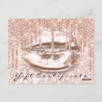Gift Certificate Glitter Sparkly Kiss Lips Makeup