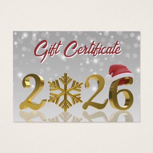 Gift Certificate Gold Big 2026 New Year Gift Card (Devant)