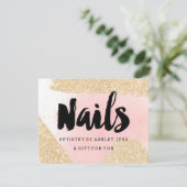Gift certificate gold glitter roze nagelspijkersch (Staand voorkant)