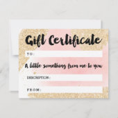 Gift certificate gold glitter roze nagelspijkersch (Achterkant)