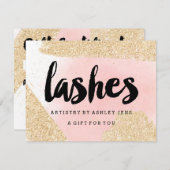 Gift certificate gold glitter roze zweetrietschrif (Voorkant / Achterkant)