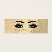 Gift Certificate Gold Leather Lashes Makeup Artist Mini Visitekaartjes (Voorkant)