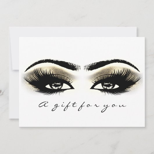 Gift Certificate Gold White Lash Extension Makeup Kaart (Voorkant)