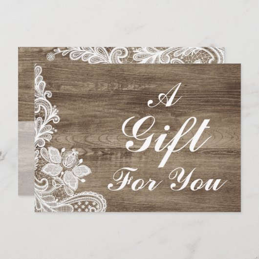 Gift Certificate  Lace on Rustin Barn Wood (Voorkant / Achterkant)