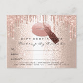 Gift Certificate Lashes Kiss LIps Makeup Beauty Briefkaart (Voorkant)