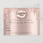Gift Certificate Lashes Kiss LIps Makeup Briefkaart (Voorkant)