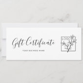 Gift Certificate Logo Script Minimalist White (Voorkant)