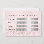 Gift Certificate Pastel Pink Lashes Beauty Makeup (Achterkant)