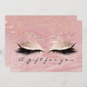 Gift Certificate Pastel Pink Lashes Marble Makeup (Voorkant / Achterkant)
