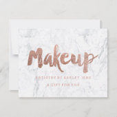 Gift certificate roos gold make-up script marmer (Voorkant)
